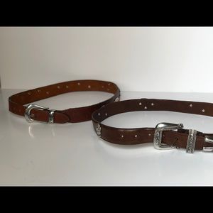 2 Leather Belts with Animal and gardening metal